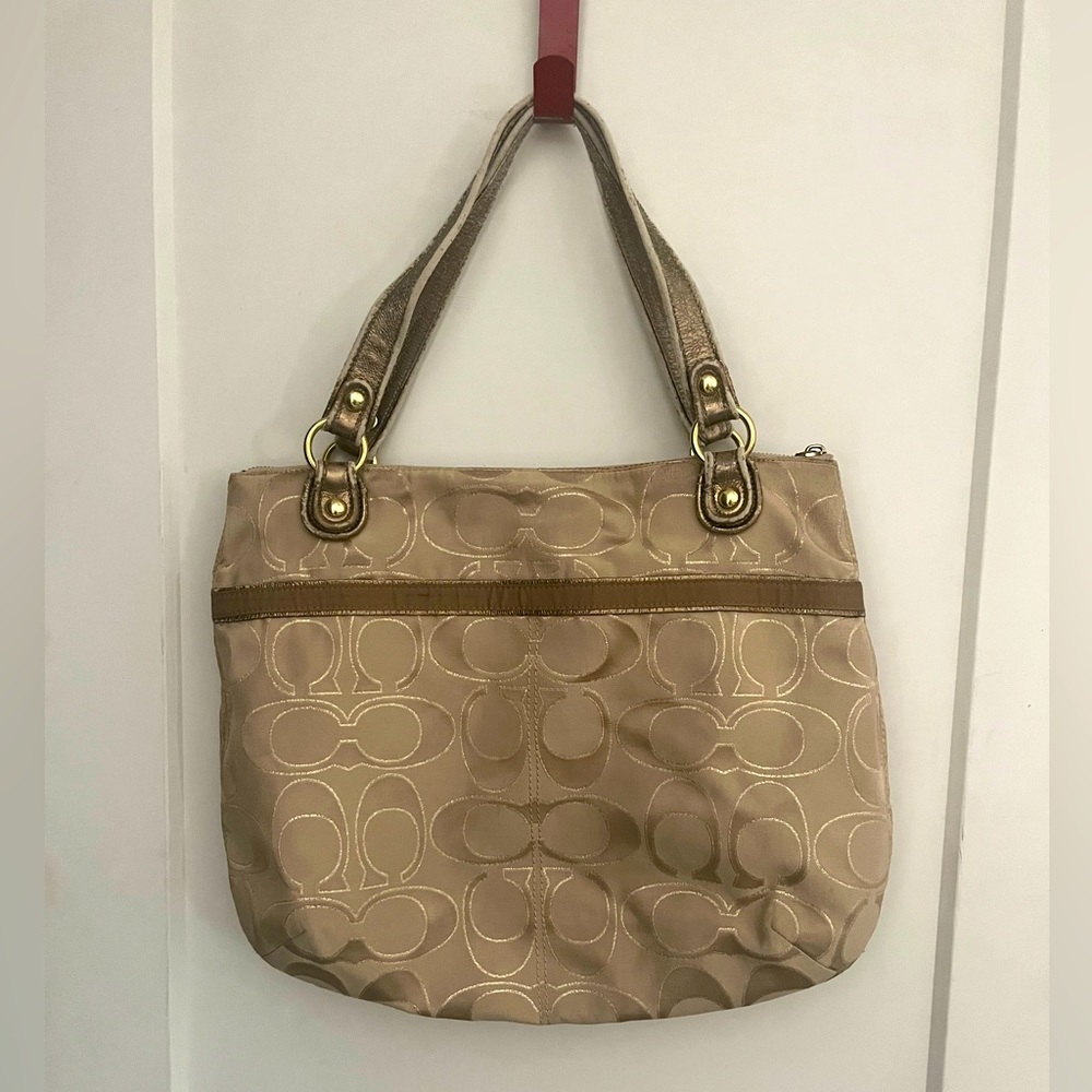 COACH Metallic Fabric Signature C Shoulder bag